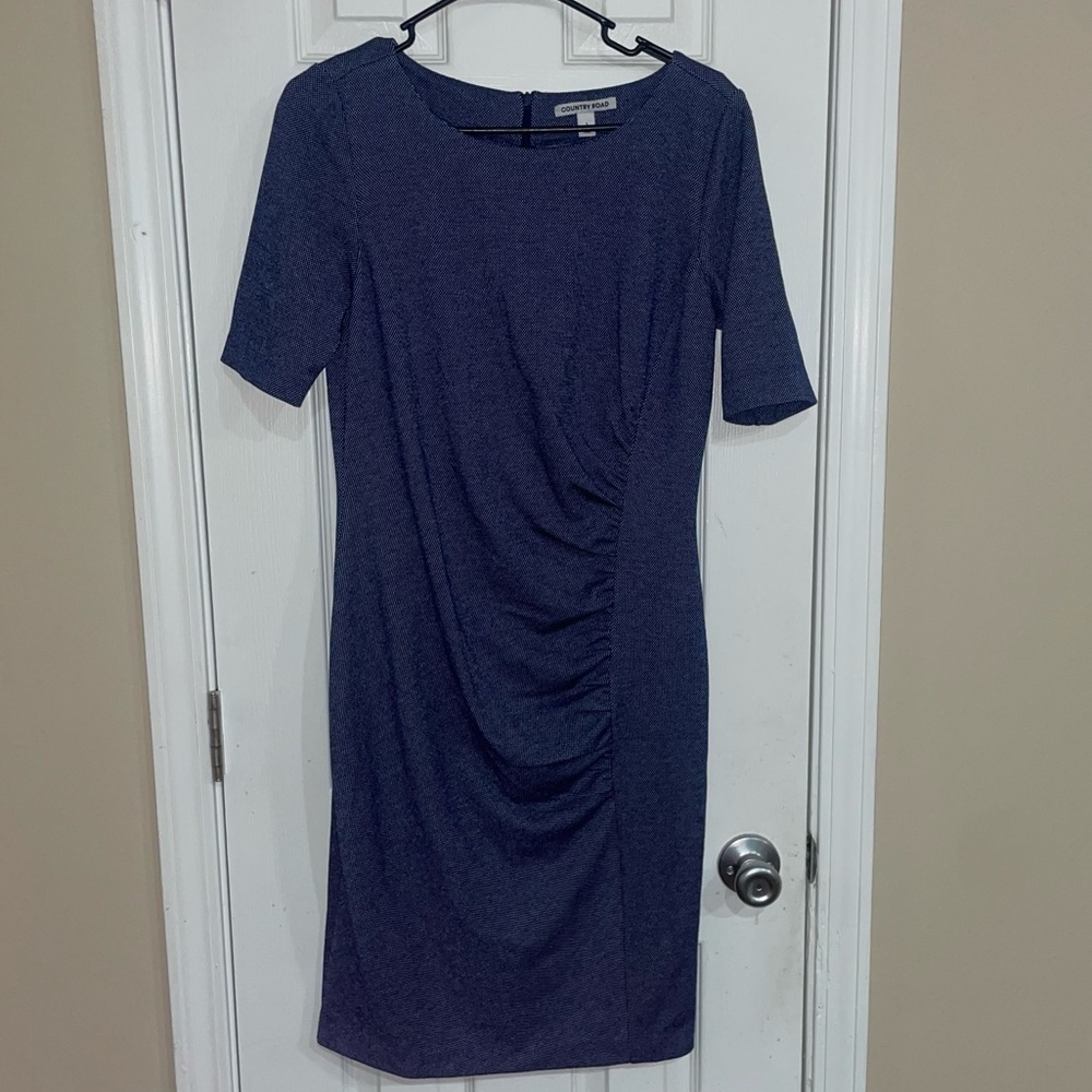 Country Road Women Pencil Stretch Casual Navy Blue Mid‎ Dress S